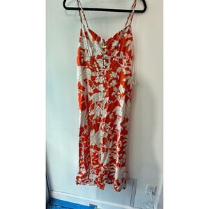 Monteau Women's Floral Sleeveless Maxi Dress Red M
